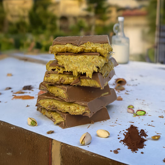 Handmade Viral Dubai Chocolate with Premium Belgian Chocolate & Organic Pistachio | Kunafa Filling